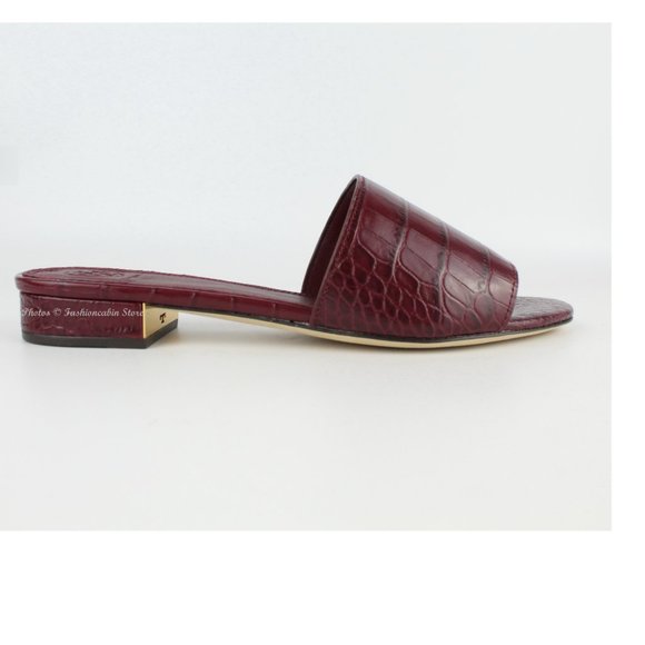 NEW TORY BURCH Martine Croc-effect Slides - Picture 2 of 12